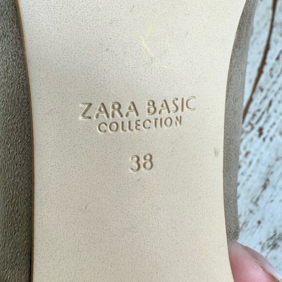 Zara Basic Collection Beige Vegan Clear Heeled Mules 7.5 - Picture 9 of 13